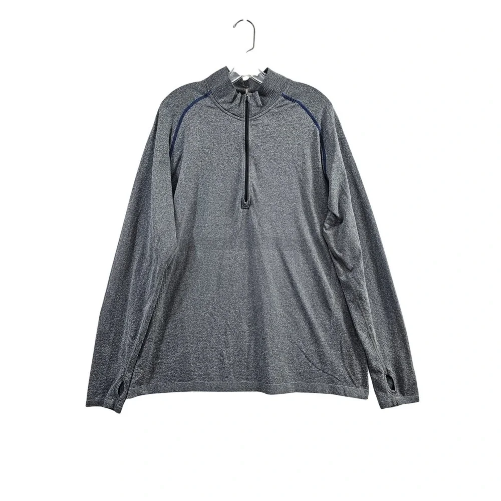 Lululemon Metal Vent Tech 1/2 Zip Pullover‎ Mens XXL Gray Heathered Thumbholes